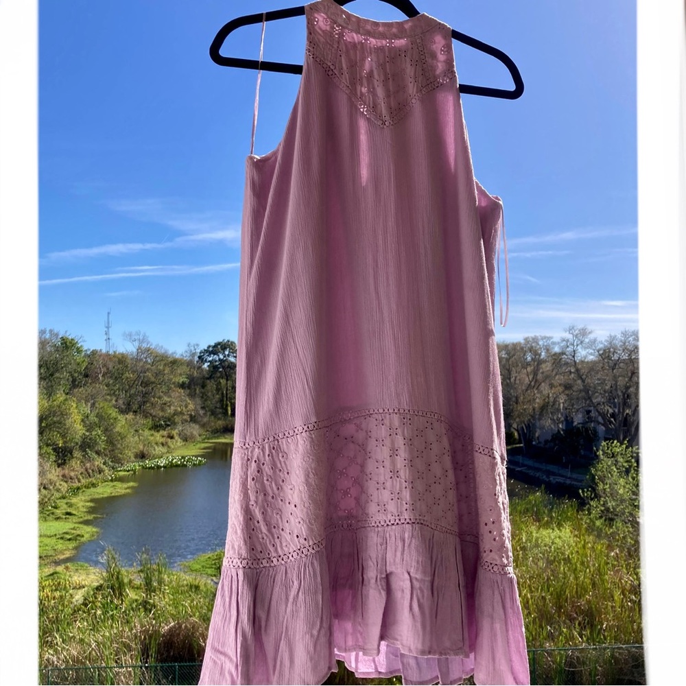 BLUE RAIN dress mini Pink Powder  Summer Beach Vacation Vintage Style Sz S-M